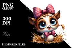 Funny Mini Banshee with Bow and Tie, Colorful PNG Product Image 2
