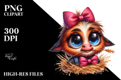 Funny Mini Banshee with Bow and Tie, Colorful PNG Product Image 2