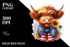 Caricature-like Highland Cow Clipart Product Image 1
