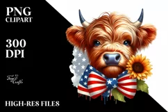 Big-Eyed Highland Cow Clipart Product Image 3