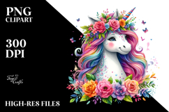 Vibrant Drawing of Cute Unicorn PNG Product Image 2
