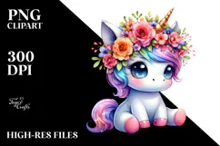 Cute Unicorn Sitting with Cool Haircut and Expressive Face, Product Image 2
