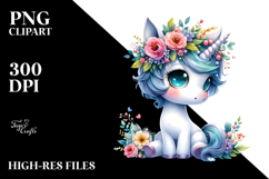 Cute Unicorn Sitting with Cool Haircut and Expressive Face, Product Image 2