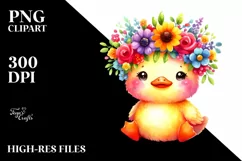 Vibrant Flower Duck Flower Crown | Clipart Product Image 3