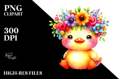 Vibrant Flower Duck Flower Crown | Clipart Product Image 2