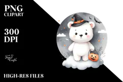Cute Baby Polar Bear on Cloud, Transparent PNG Product Image 2