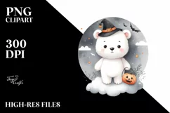 Cute Baby Polar Bear on Cloud, Transparent PNG Product Image 3