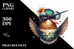 Detailed Watercolor Hummingbird Boho | Sublimation Clipart Product Image 3