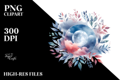 Vibrant Abstract Moon with Foliage Clouds Product Image 2