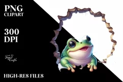 Cute Winter Baby Frog PNG Product Image 2