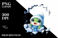 Cute Winter Baby Frog PNG Product Image 2