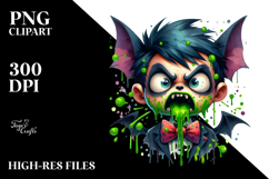 Funny Bat Boy with Green Slime PNG Product Image 2