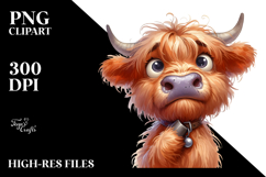 Funny Baby Face Highland Cow, Transparent PNG Product Image 2