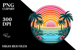 Retro Tropical Rainbow Sunset, 20 oz Tumbler Product Image 2