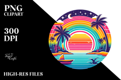 Retro Tropical Rainbow Sunset, 20 oz Tumbler Product Image 2