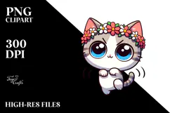 Dancing Kitten with Flower Crown PNG Product Image 2