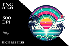 Retro Tropical Rainbow Sunset, 20 oz Tumbler Product Image 2