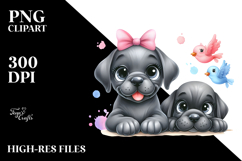 Watercolor Happy Cute Cartoon Great Dane PNG Product Image 2