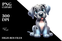 Watercolor Baby Great Dane PNG Product Image 2