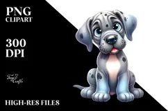 Watercolor Baby Great Dane PNG Product Image 2