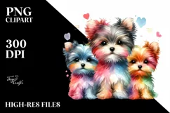 Colorful Watercolor Yorkipoo | Cute Clipart Product Image 3