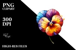 Detailed Stained Wooden Pansy | Sublimation | Clipart Product Image 1
