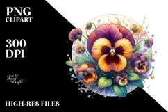 Wooden Pansy Watercolor Product Image 1