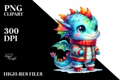 Cute Vibrant Baby Dragon PNG Product Image 2