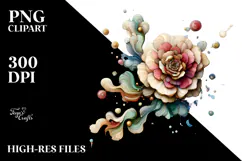 Wooden Carnation Watercolor Splash PNG Product Image 2