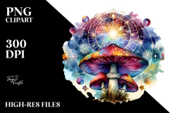 Magical Celestial Mushroom Tarot Splash PNG Product Image 2