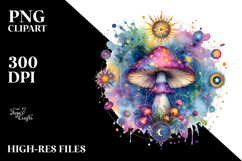 Magical Celestial Mushroom Tarot Splash PNG Product Image 2