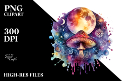 Magical Celestial Mushroom Tarot Splash PNG Product Image 2