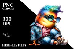 Cute Baby Bird Poses with Cool Haircut PNG Product Image 3