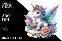 Baby Unicorn Quill Ink PNG Product Image 3