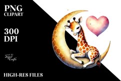 Adorned Giraffe on Moon PNG Product Image 2
