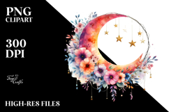 Boho Moon with Flowers and Stars Product Image 2