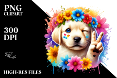 Colorful Winking Puppy PNG Product Image 2