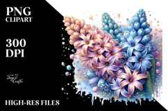 Hyacinth Diamonds Golden Watercolor Splash PNG Product Image 2