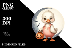 Cute Baby Swan in Halloween Outfit, High-Res PNG Product Image 2