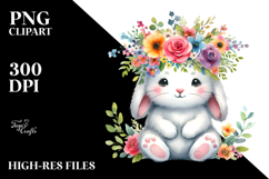 Colorful Bunny Flower Crown | Clipart Product Image 2