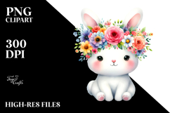 Colorful Bunny Flower Crown | Clipart Product Image 2