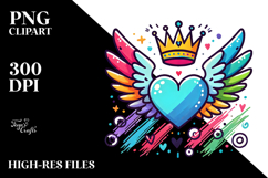Winged Heart with Crown PNG Product Image 2