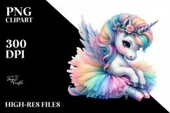 Baby Unicorn in Tutu, PNG Product Image 1