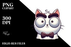 Silly Cartoon Cat Expressive, PNG Product Image 2