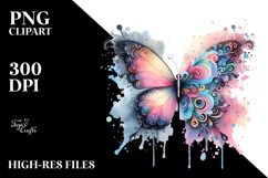 Cute Butterfly Splashes, PNG Product Image 2