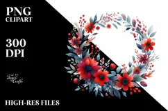 Colorful Abstract Flower Wreath | Sublimation Clipart Product Image 1