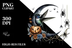 Hummingbird Dressed for Halloween, Transparent PNG Product Image 2