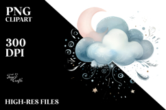 Simple Washed Watercolor Whimsical Cloud | Sublimation | Product Image 2