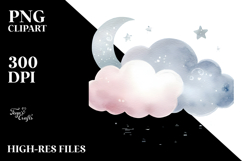 Simple Washed Watercolor Whimsical Cloud | Sublimation | Product Image 2