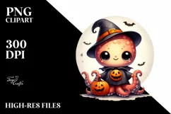 Charming Baby Octopus in Halloween Costume, High-Res Image Product Image 3